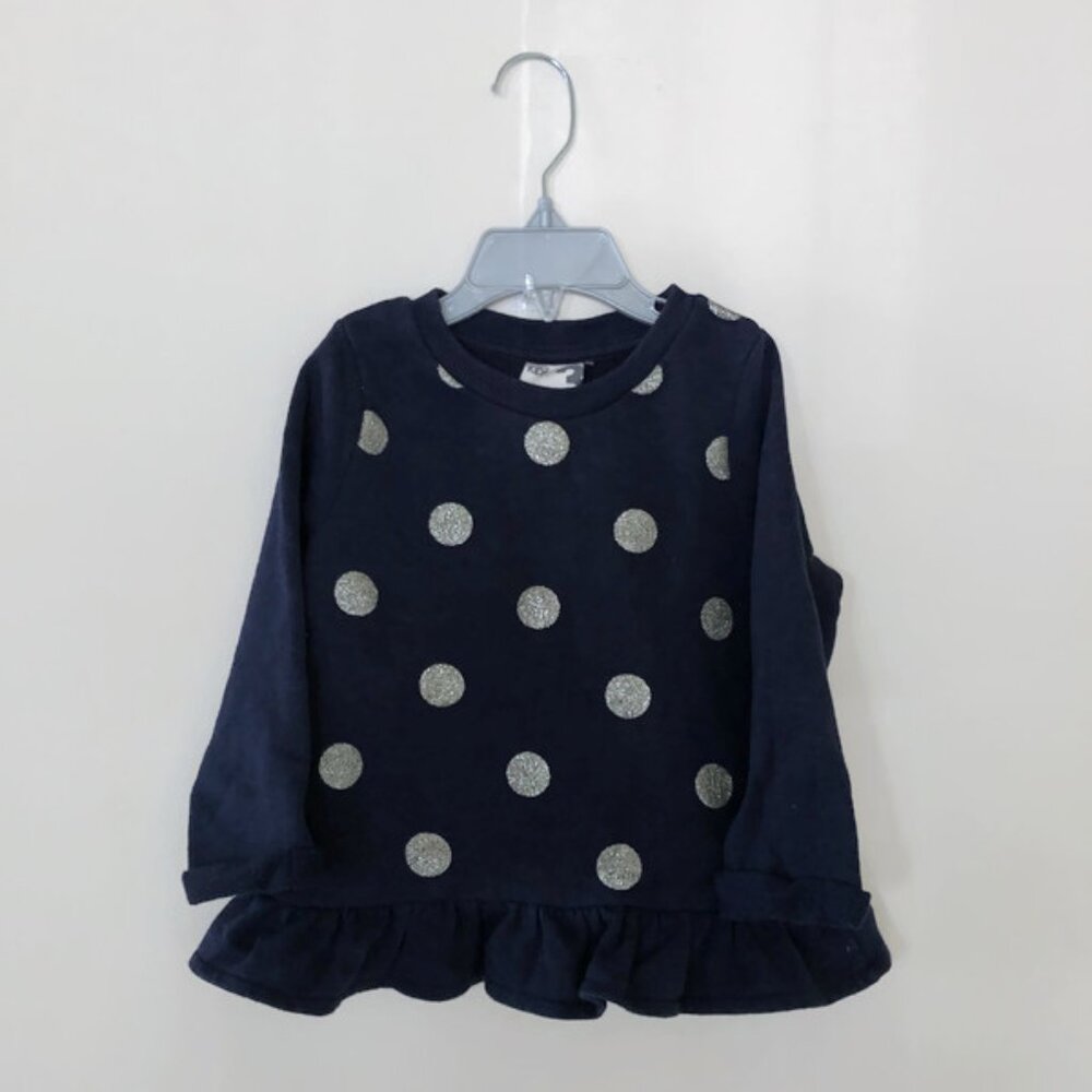 Cotton On. Navy blue cotton polka dot dress